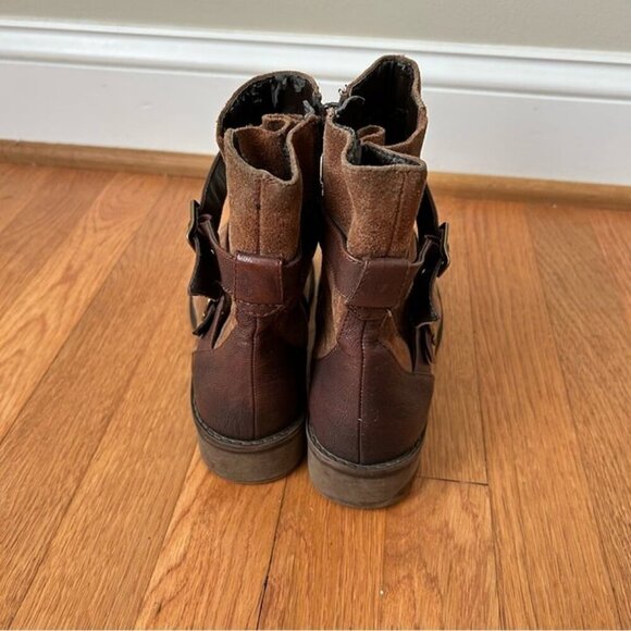 Naturalizer Comfort Brown Leather Buckle Mid Calf Zip Up Boots Women’s Size 8 - Picture 4 of 9